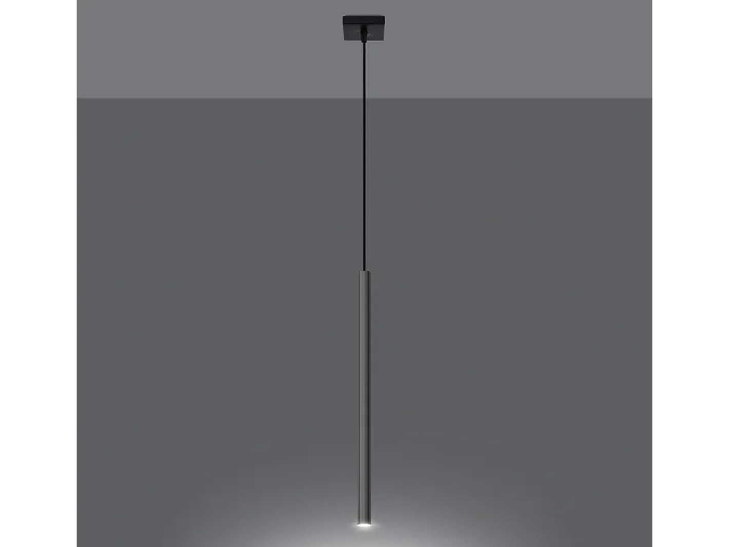 Sollux Lighting Lámparas Colgantes Pastelo Moderno De Acero - 1 Fuentes Luminosas - L.8 X A.100 Cm - Cromo Gris Clearance