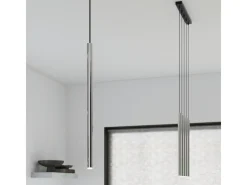 Sollux Lighting Lámparas Colgantes Pastelo Moderno De Acero - 1 Fuentes Luminosas - L.8 X A.100 Cm - Cromo Gris Clearance