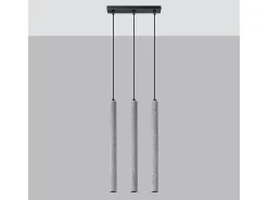Sollux Lighting Lámparas Colgantes Pastelo Moderno De Concreto - 3 Fuentes Luminosas - L.30 X A.110 Cm - Gris Clearance
