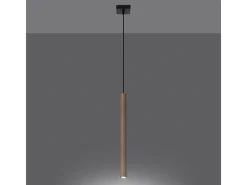 Online Sollux Lighting Lámparas Colgantes Pastelo Moderno De Acero/Madera - 1 Fuentes Luminosas - L.8 X A.120 Cm - Madera Color natural claro