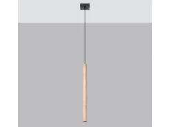Online Sollux Lighting Lámparas Colgantes Pastelo Moderno De Acero/Madera - 1 Fuentes Luminosas - L.8 X A.120 Cm - Madera Color natural claro