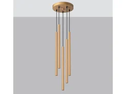 Sollux Lighting Lámpara Suspendida-Lámparas Colgantes Pastelo Moderno De Acero - 5 Fuentes Luminosas - L.25 X A.110 Cm - Dorado