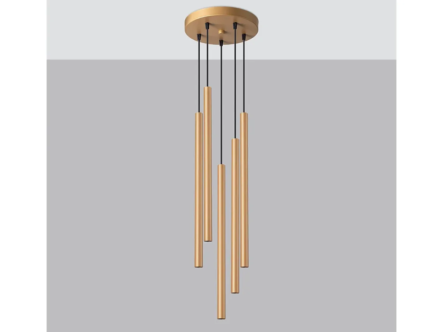 Sollux Lighting Lámpara Suspendida-Lámparas Colgantes Pastelo Moderno De Acero - 5 Fuentes Luminosas - L.25 X A.110 Cm - Dorado