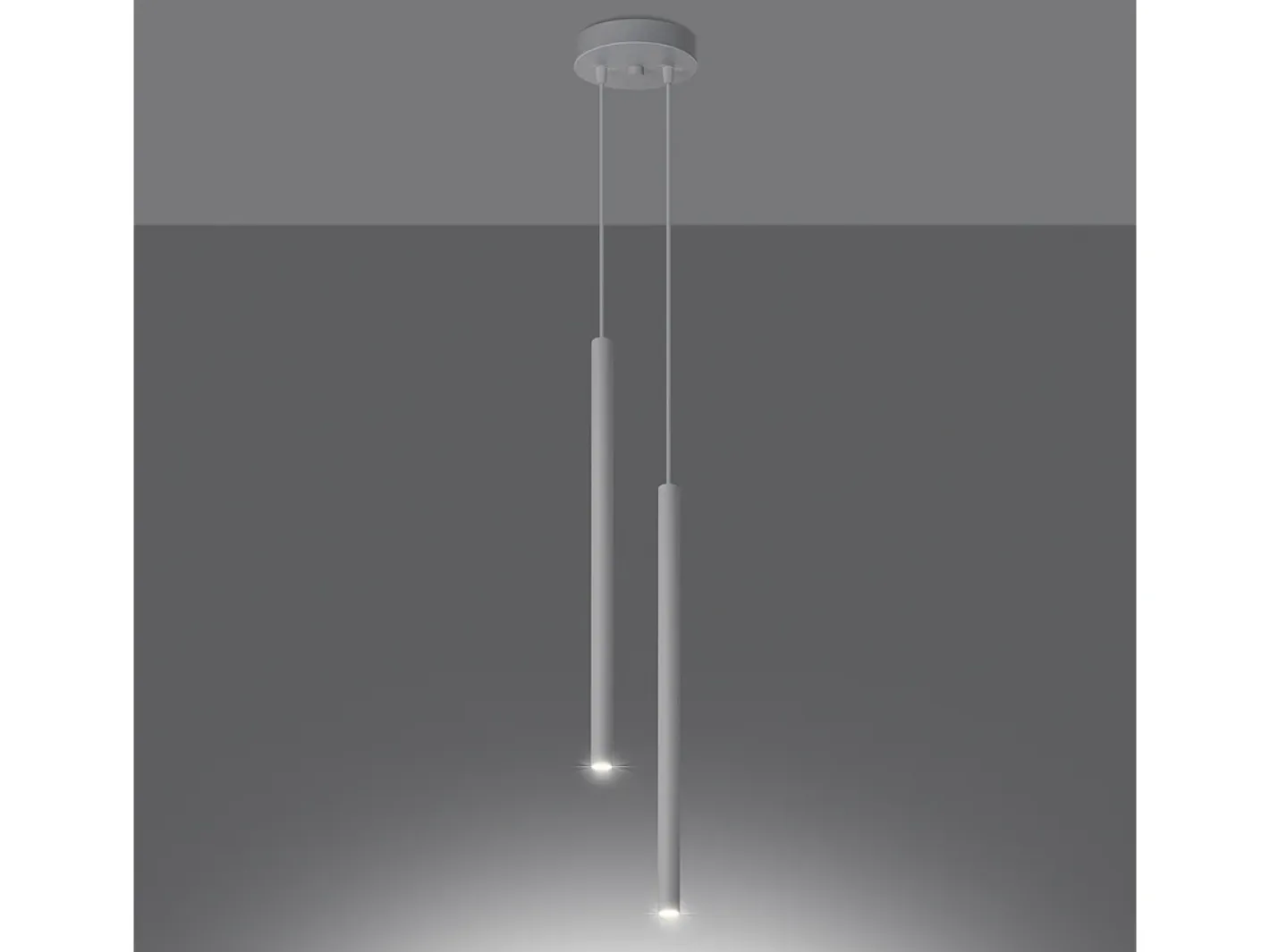 Best Sollux Lighting Lámparas Colgantes Pastelo Moderno De Acero - 2 Fuentes Luminosas - L.15 X A.118 Cm - Blanco