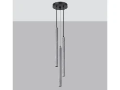 Sollux Lighting Lámparas Colgantes Pastelo Moderno De Concreto - 3 Fuentes Luminosas - L.19,5 X A.115 Cm - Gris