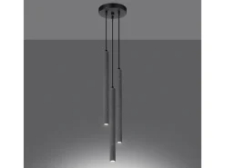 Sollux Lighting Lámparas Colgantes Pastelo Moderno De Concreto - 3 Fuentes Luminosas - L.19,5 X A.115 Cm - Gris