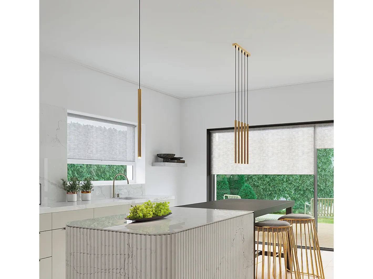 Online Sollux Lighting Lámparas Colgantes Pastelo Moderno De Acero - 1 Fuentes Luminosas - L.3,5 X A.115 Cm - Dorado