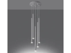 Sollux Lighting Lámparas Colgantes Pastelo Moderno De Acero - 5 Fuentes Luminosas - L.25 X A.110 Cm - Blanco Discount
