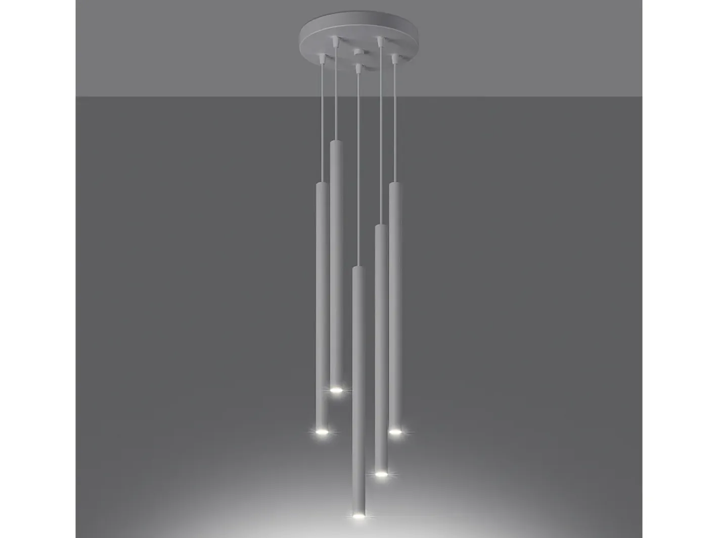 Sollux Lighting Lámparas Colgantes Pastelo Moderno De Acero - 5 Fuentes Luminosas - L.25 X A.110 Cm - Blanco Discount