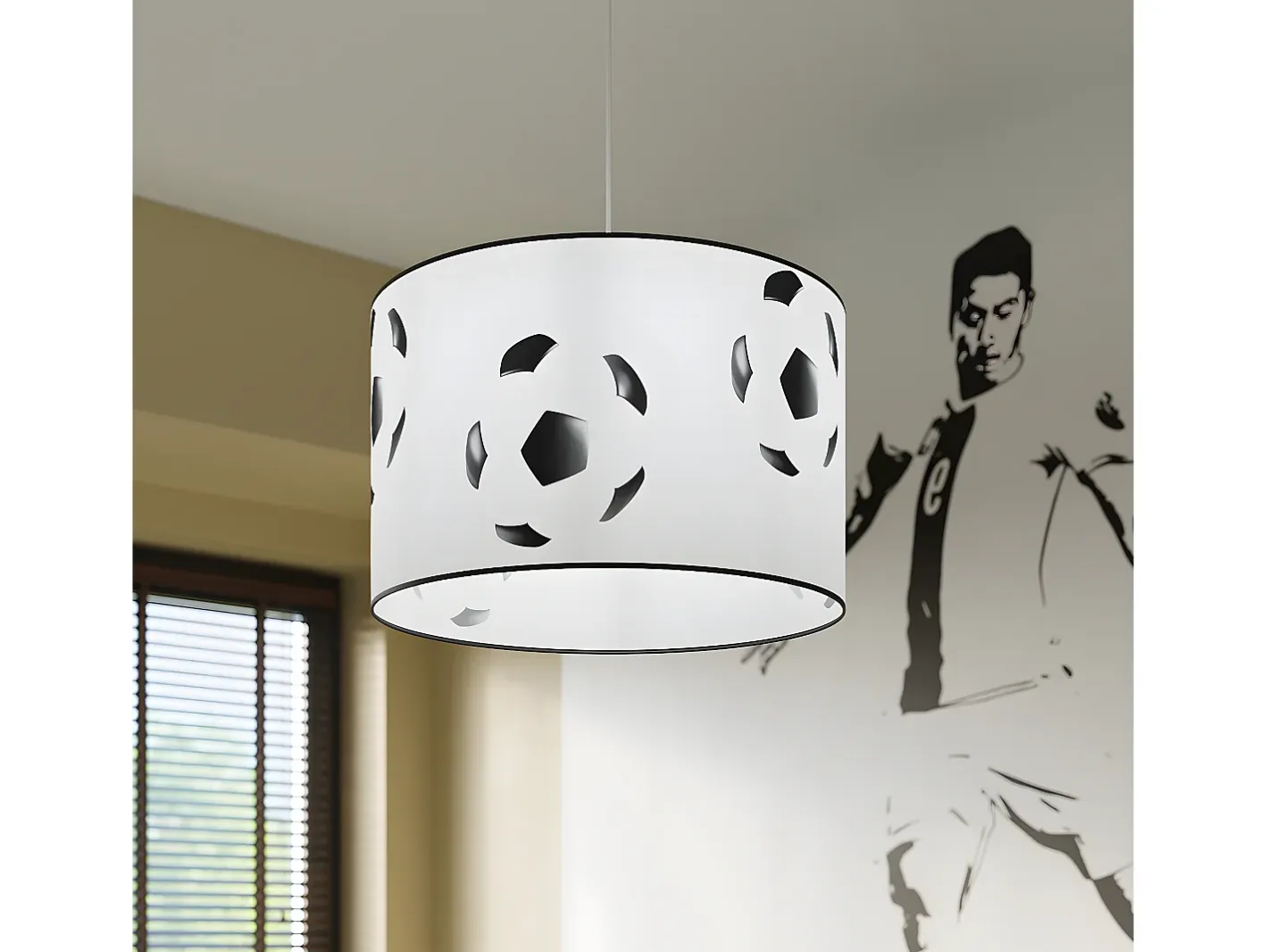 Sollux Lighting Lámpara Suspendida-Lámparas Colgantes Piłka Moderno De Cloruro De Polivinilo - 1 Fuentes Luminosas - L.40 X A.82 Cm - Negro Blanco