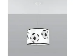 Sollux Lighting Lámpara Suspendida-Lámparas Colgantes Piłka Moderno De Cloruro De Polivinilo - 1 Fuentes Luminosas - L.40 X A.82 Cm - Negro Blanco