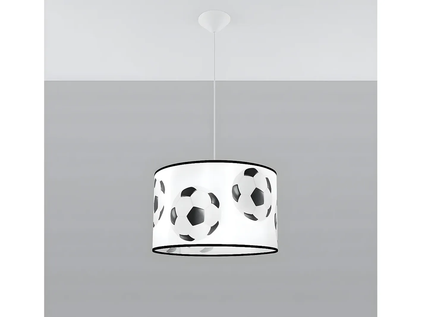 Sollux Lighting Lámpara Suspendida-Lámparas Colgantes Piłka Moderno De Cloruro De Polivinilo - 1 Fuentes Luminosas - L.40 X A.82 Cm - Negro Blanco