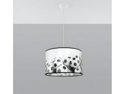 Sollux Lighting Lámpara Suspendida-Lámparas Colgantes Piłka Moderno De Cloruro De Polivinilo - 1 Fuentes Luminosas - L.40 X A.82 Cm - Blanco Negro Negro / Blanco