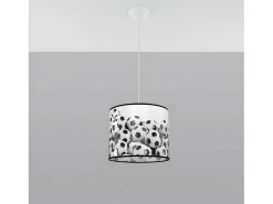 Outlet Sollux Lighting Lámparas Colgantes Piłka Moderno De Cloruro De Polivinilo - 1 Fuentes Luminosas - L.30 X A.82 Cm - Negro Blanco