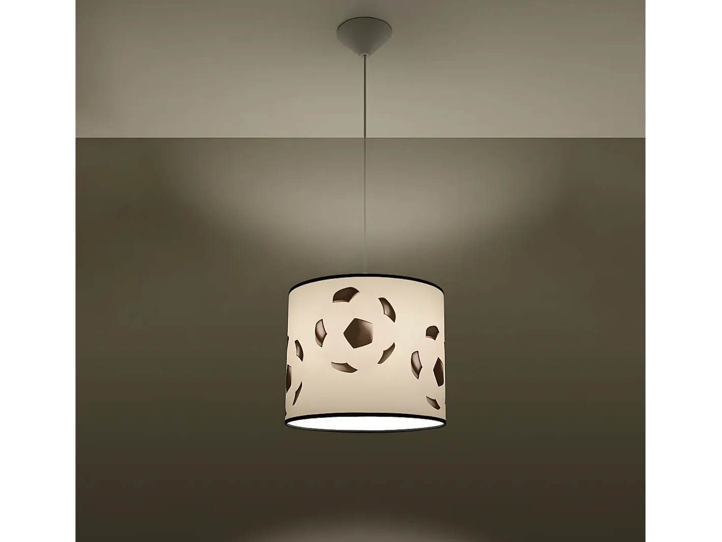 Sollux Lighting Lámpara Suspendida-Lámparas Colgantes Piłka Moderno De Cloruro De Polivinilo - 1 Fuentes Luminosas - L.30 X A.82 Cm - Negro Blanco