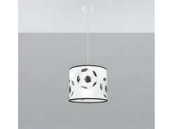 Sollux Lighting Lámpara Suspendida-Lámparas Colgantes Piłka Moderno De Cloruro De Polivinilo - 1 Fuentes Luminosas - L.30 X A.82 Cm - Negro Blanco