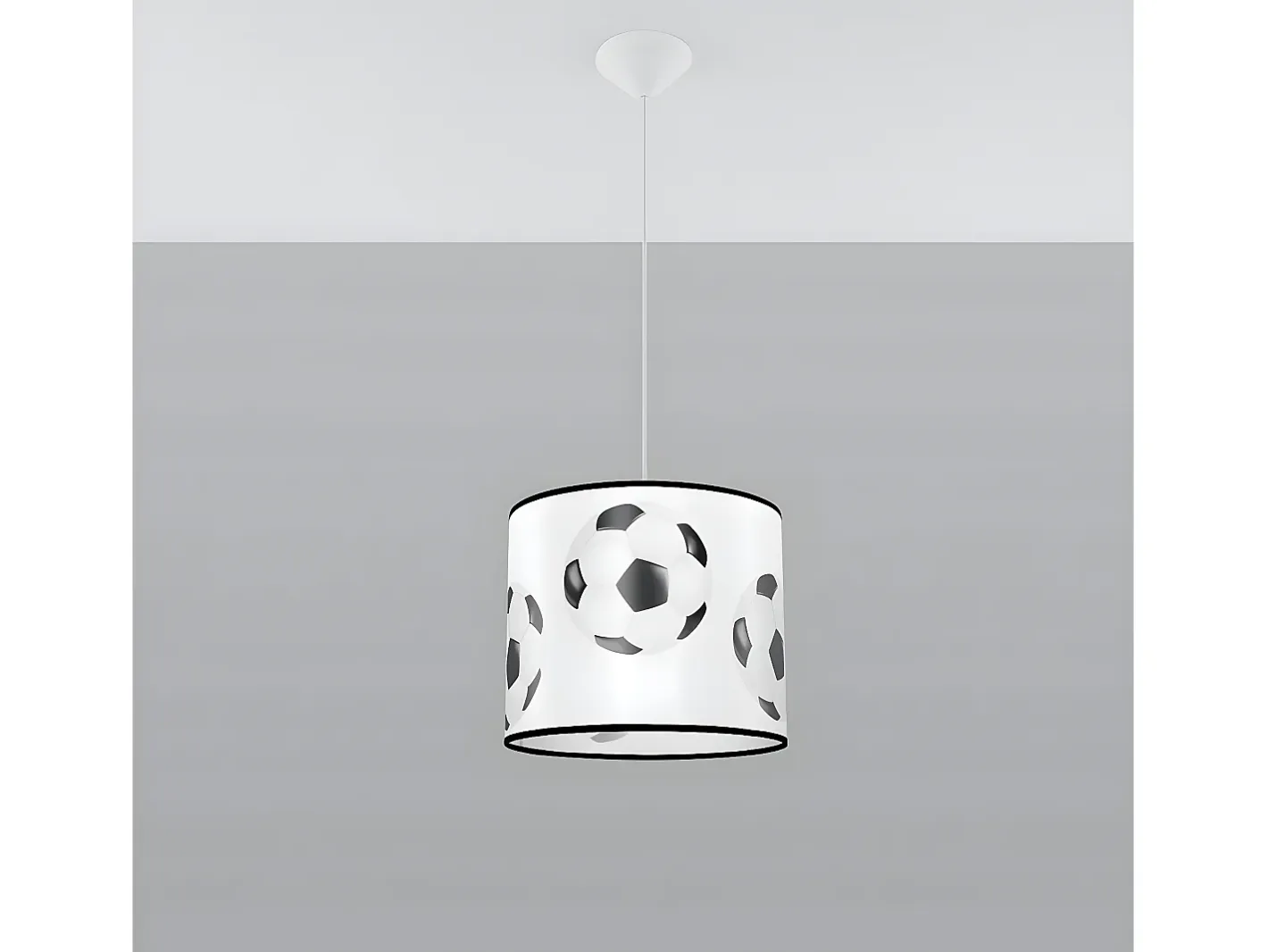 Sollux Lighting Lámpara Suspendida-Lámparas Colgantes Piłka Moderno De Cloruro De Polivinilo - 1 Fuentes Luminosas - L.30 X A.82 Cm - Negro Blanco