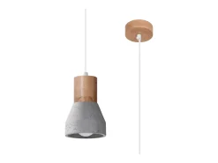 Best Sollux Lighting Lámparas colgantes Polaric moderno de hormigón - 1 fuentes luminosas 3000K - L.10 x A.120 cm - /madera natural Gris
