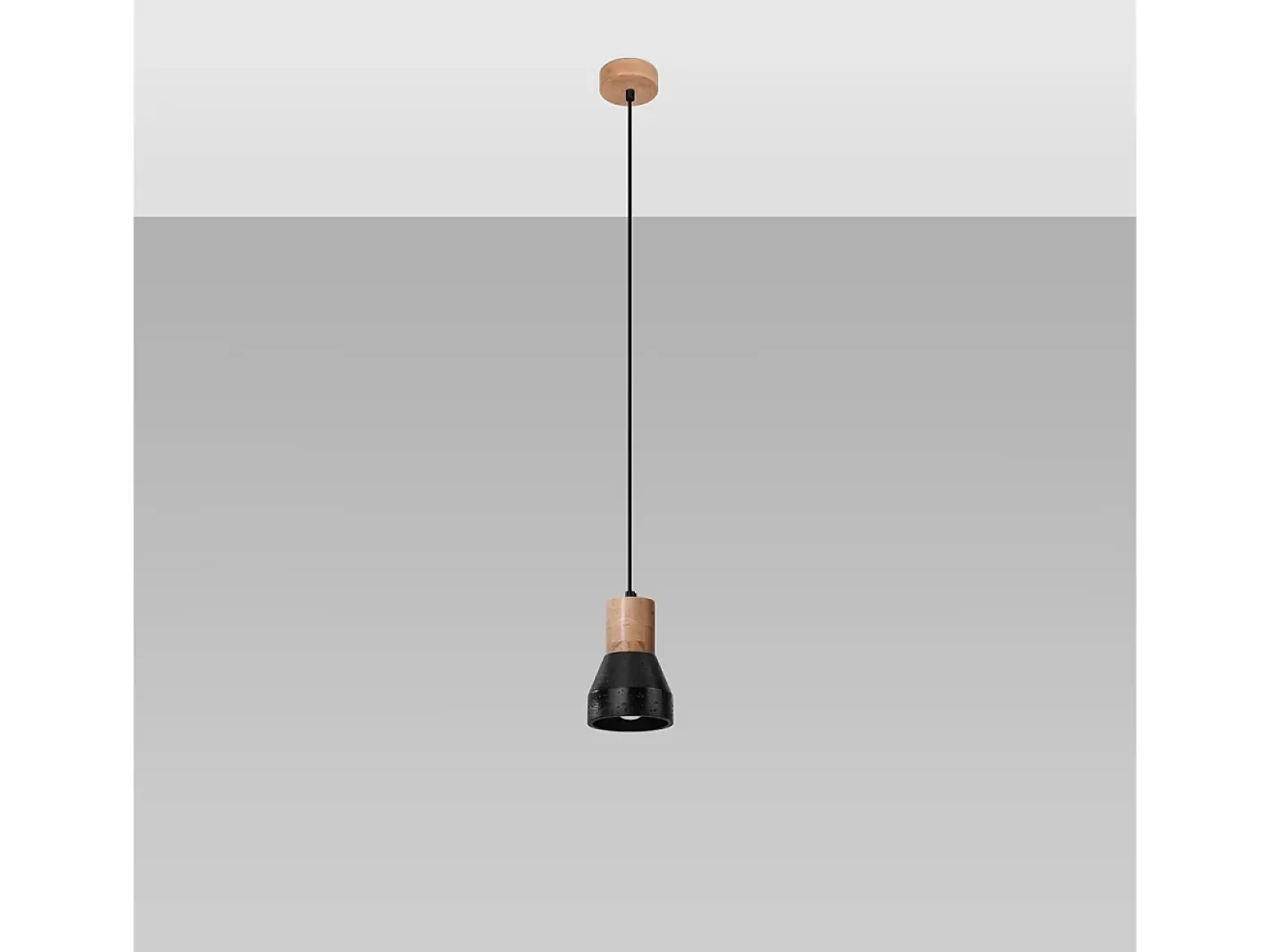 Sollux Lighting Lámparas colgantes Polaric moderno de betoNo aplicablerewno - 1 fuentes luminosas 3000K - L.10 x A.120 cm - /madera natural Negro Sale