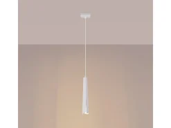 Sollux Lighting Lámpara Suspendida-Lámparas Colgantes Prysm Escandinavo De Acero - 1 Fuentes Luminosas - L.8 X A.120 Cm - Blanco