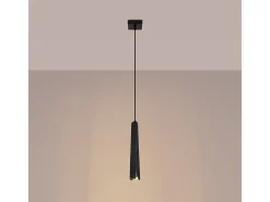 Sollux Lighting Lámpara Suspendida-Lámparas Colgantes Prysm Escandinavo De Acero - 1 Fuentes Luminosas - L.8 X A.120 Cm - Negro