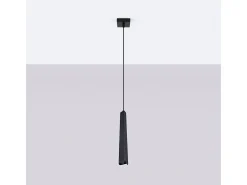 Sollux Lighting Lámpara Suspendida-Lámparas Colgantes Prysm Escandinavo De Acero - 1 Fuentes Luminosas - L.8 X A.120 Cm - Negro