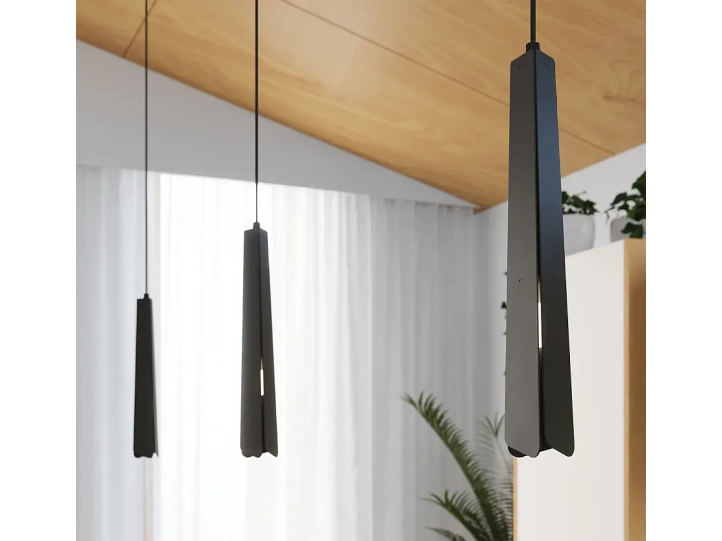 Sollux Lighting Lámpara Suspendida-Lámparas Colgantes Prysm Escandinavo De Acero - 1 Fuentes Luminosas - L.8 X A.120 Cm - Negro