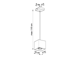 Clearance Sollux Lighting Lámparas Colgantes Quad Moderno De Aluminio - 1 Fuentes Luminosas - L.10 X A.110 Cm - Blanco