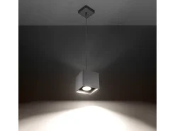 Sollux Lighting Lámpara Suspendida-Lámparas colgantes Quadx moderno de aluminio - 1 fuentes luminosas 4000K - L.10 x A.110 cm - Gris