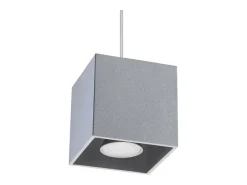 Sollux Lighting Lámpara Suspendida-Lámparas colgantes Quadx moderno de aluminio - 1 fuentes luminosas 4000K - L.10 x A.110 cm - Gris