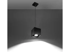 Sollux Lighting Lámparas colgantes Quadx moderno de aluminio - 1 fuentes luminosas 4000K - L.10 x A.110 cm - Negro
