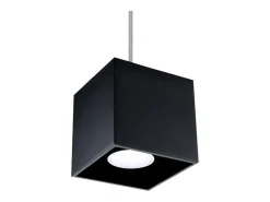 Sollux Lighting Lámparas colgantes Quadx moderno de aluminio - 1 fuentes luminosas 4000K - L.10 x A.110 cm - Negro