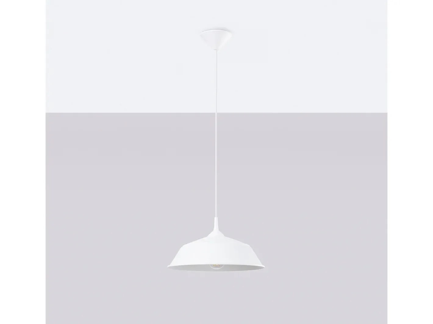 Sollux Lighting Lámparas colgantes Quarix escandinavo de acero - 1 fuentes luminosas 3000K - L.34 x A.74 cm - Blanco Discount