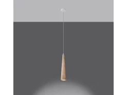 Sollux Lighting Lámparas colgantes Ravo escandinavo de madera - 1 fuentes luminosas 4000K - L.8 x A.120 cm - madera natural Color natural claro Hot