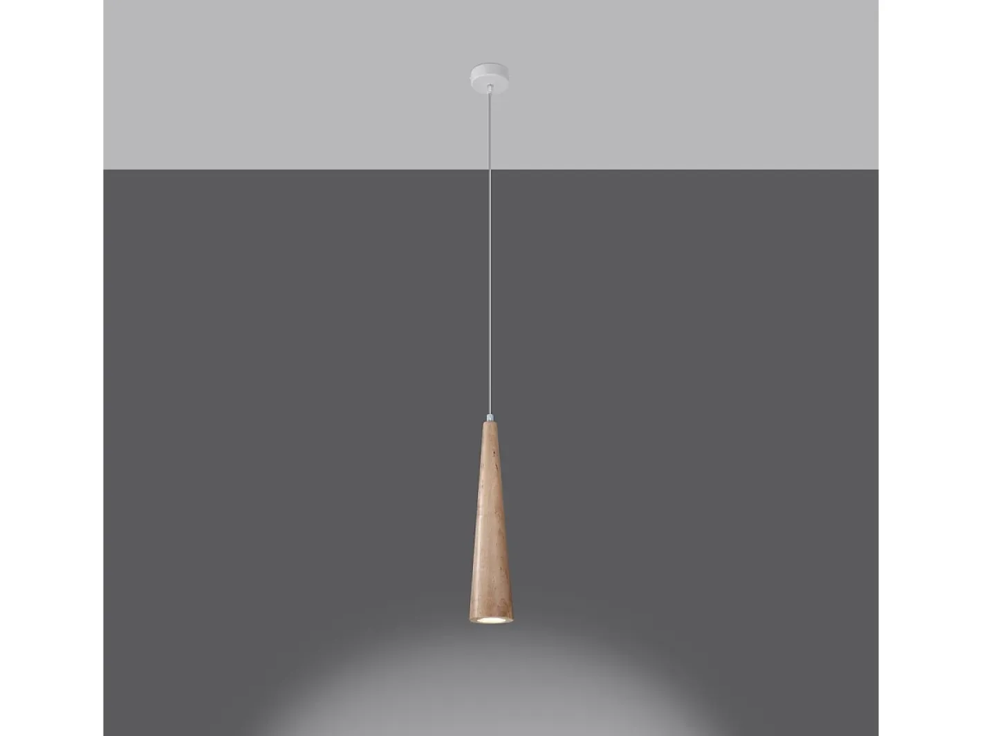 Sollux Lighting Lámparas colgantes Ravo escandinavo de madera - 1 fuentes luminosas 4000K - L.8 x A.120 cm - madera natural Color natural claro Hot