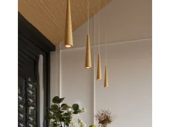 Sale Sollux Lighting Lámparas colgantes Ravo escandinavo de madera - 3 fuentes luminosas 3000K - L.20 x A.120 cm - madera natural Color natural claro