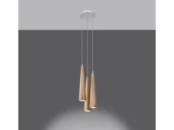 Sollux Lighting Lámparas colgantes Ravo escandinavo de madera - 3 fuentes luminosas 4000K - L.20 x A.120 cm - madera natural Color natural claro Best