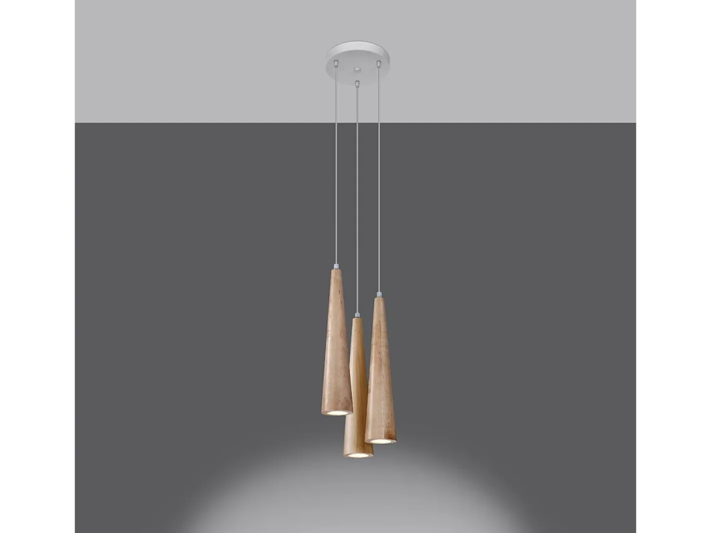 Sollux Lighting Lámparas colgantes Ravo escandinavo de madera - 3 fuentes luminosas 4000K - L.20 x A.120 cm - madera natural Color natural claro Best