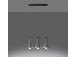 Online Sollux Lighting Lámparas Colgantes Rea Moderno De Concreto - 3 Fuentes Luminosas - L.46 X A.110 Cm - Gris