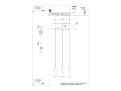 Online Sollux Lighting Lámparas Colgantes Rea Moderno De Concreto - 3 Fuentes Luminosas - L.46 X A.110 Cm - Gris
