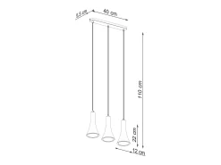 Online Sollux Lighting Lámparas Colgantes Rea Moderno De Concreto - 3 Fuentes Luminosas - L.46 X A.110 Cm - Gris