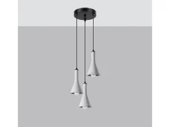 Sollux Lighting Lámparas Colgantes Rea Moderno De Concreto - 3 Fuentes Luminosas - L.27 X A.115 Cm - Gris Outlet