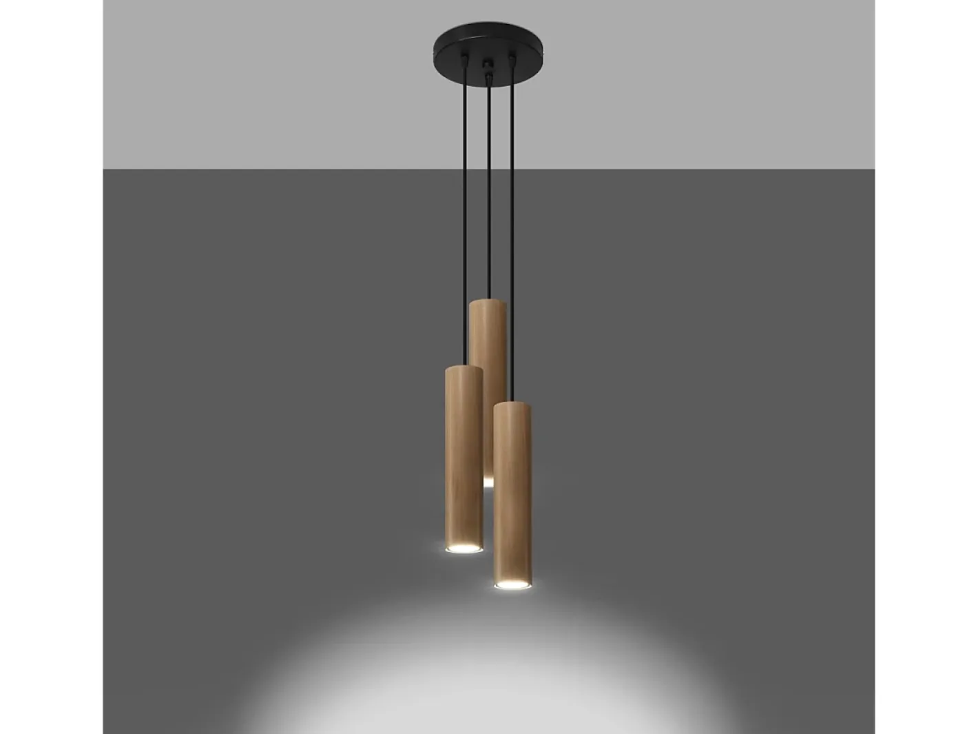 Sollux Lighting Lámpara Suspendida-Lámparas colgantes Silno escandinavo de madera - 3 fuentes luminosas 4000K - L.20 x A.100 cm - madera natural Color natural claro