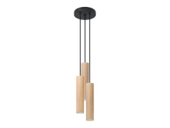 Sollux Lighting Lámpara Suspendida-Lámparas colgantes Silno escandinavo de madera - 3 fuentes luminosas 4000K - L.20 x A.100 cm - madera natural Color natural claro