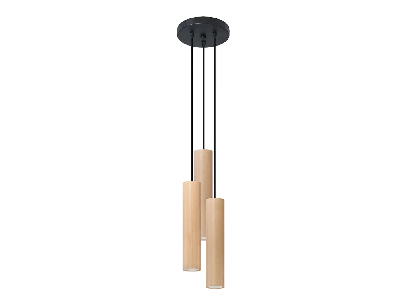 Sollux Lighting Lámpara Suspendida-Lámparas colgantes Silno escandinavo de madera - 3 fuentes luminosas 4000K - L.20 x A.100 cm - madera natural Color natural claro