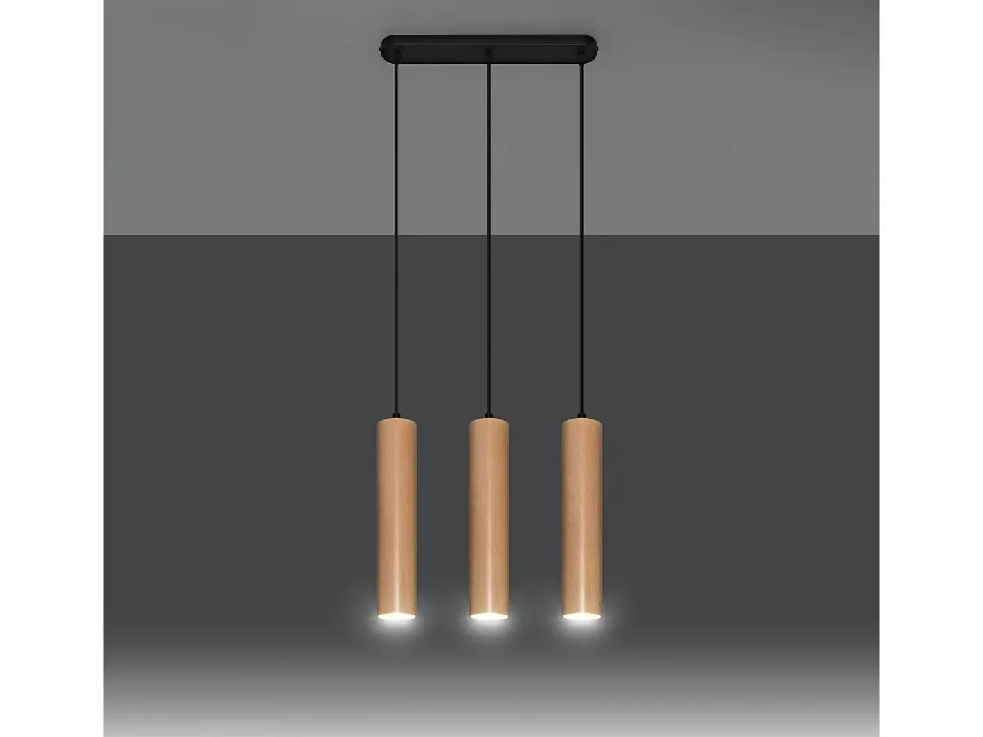 Sollux Lighting Lámparas colgantes Silno escandinavo de madera - 3 fuentes luminosas 4000K - L.45 x A.90 cm - madera natural Color natural claro New