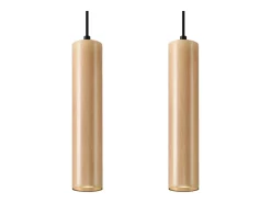 Hot Sollux Lighting Lámparas colgantes Silno escandinavo de madera - 2 fuentes luminosas 4000K - L.30 x A.90 cm - madera natural Color natural claro