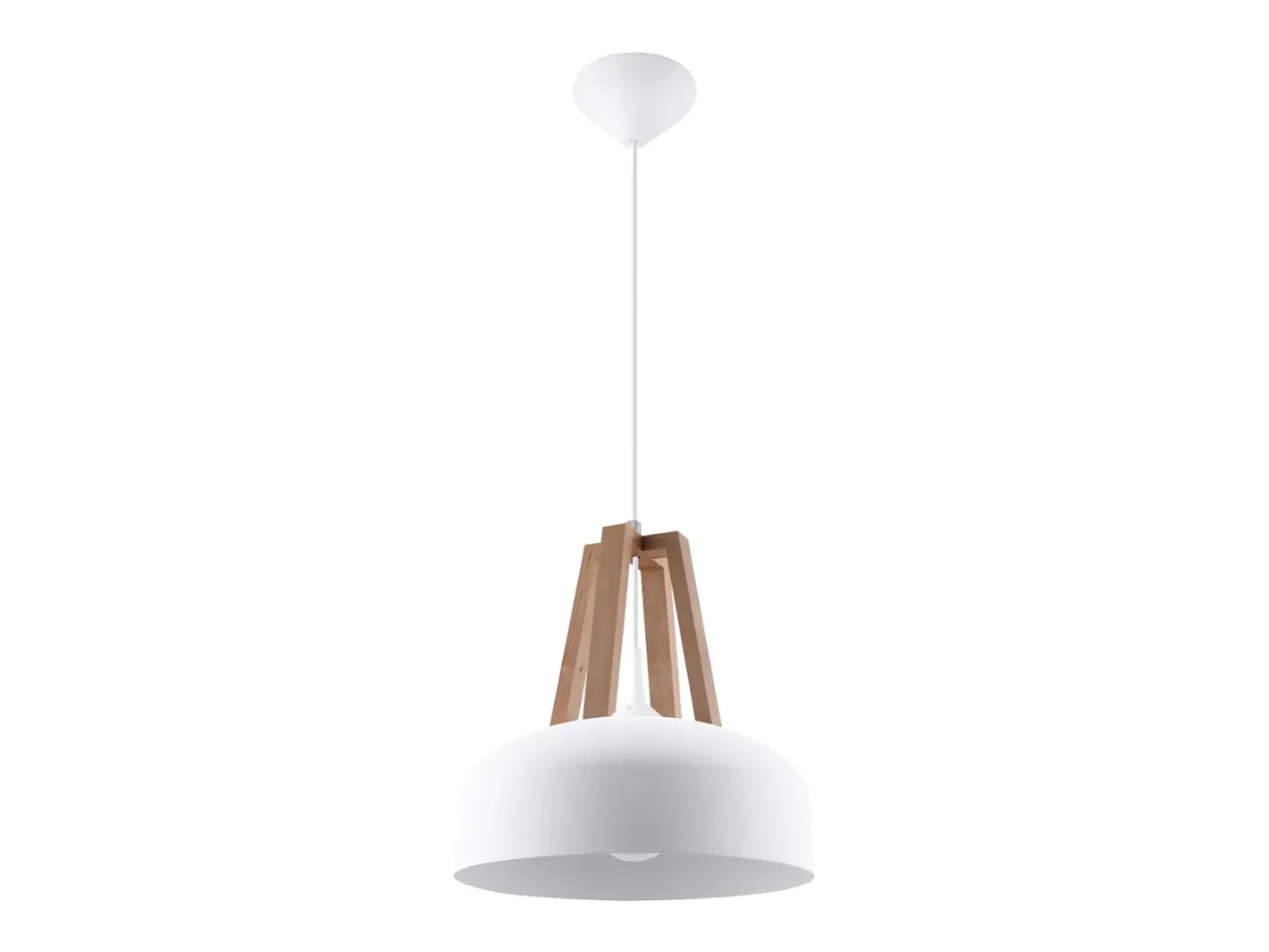 Sollux Lighting Lámparas colgantes Solivo moderno de acero/madera - 1 fuentes luminosas 3000K - L.30 x A.85 cm - /madera natural Blanco Online