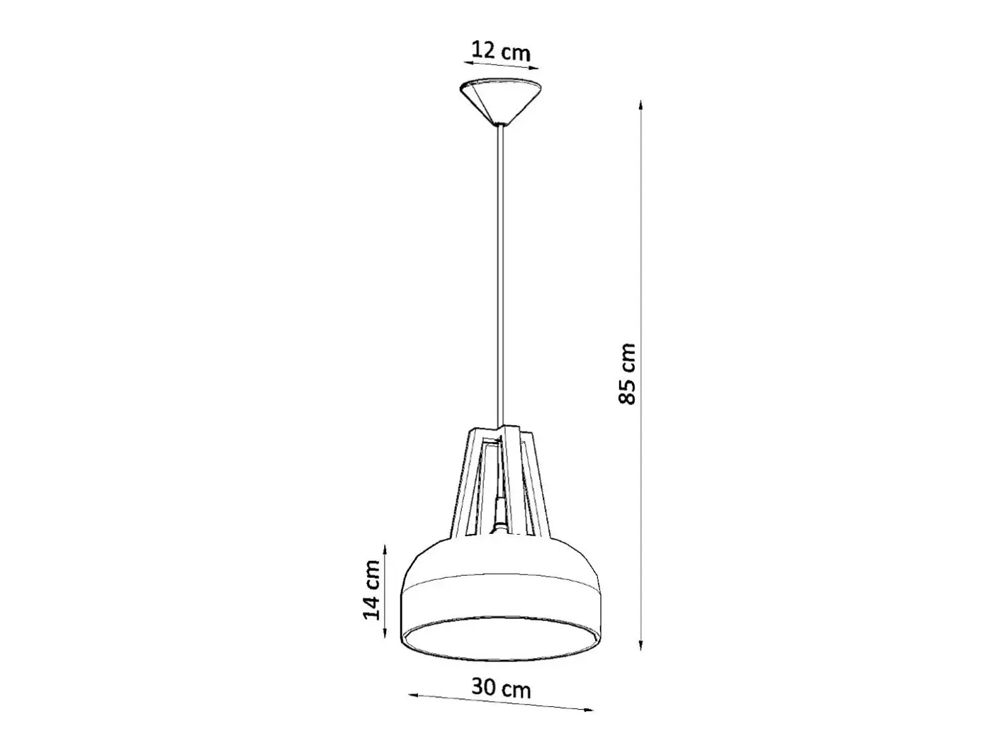 Sollux Lighting Lámparas colgantes Solivo moderno de acero/madera - 1 fuentes luminosas 3000K - L.30 x A.85 cm - /madera natural Blanco Online