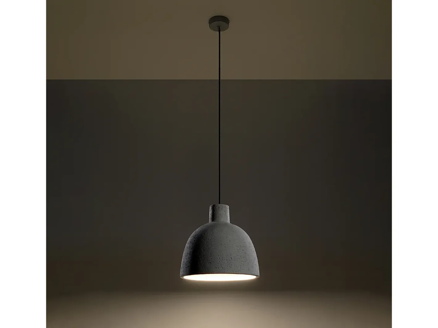 New Sollux Lighting Lámparas colgantes Solyma industrial de concreto - 1 fuentes luminosas 4000K - L.28 x A.128 cm - Gris